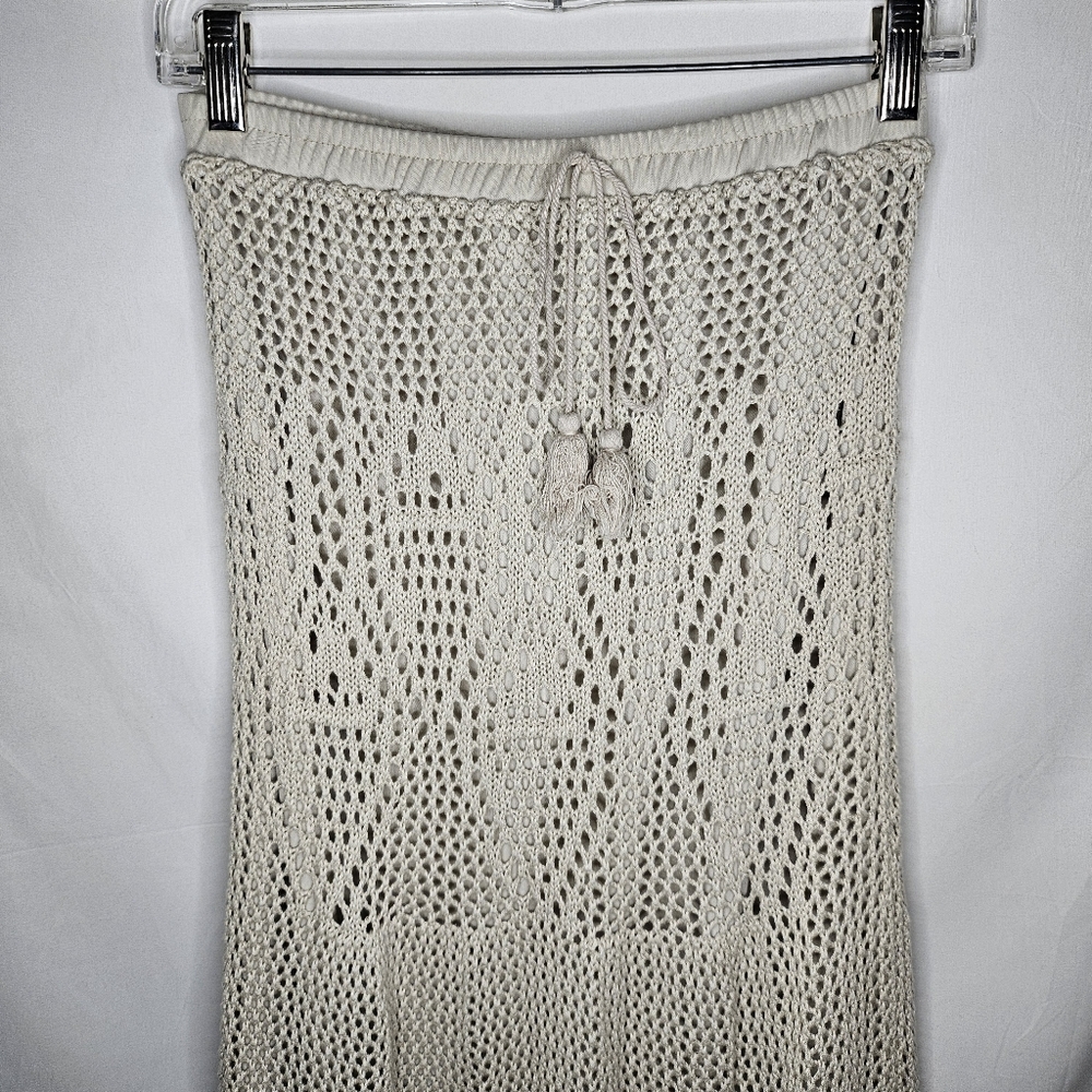 Womens Lovestitch Crochet Maxi Skirt Dress Tassel Lined BOHO Cottagecore Size M - Picture 3 of 14